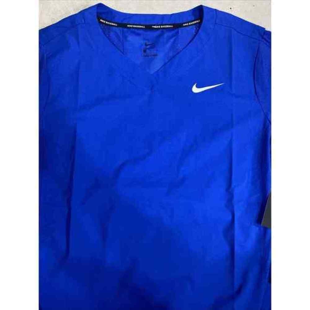 Nike Men's Baseball Pullover Jacket‎ Windbreaker Short Sleeve Blue NEW $85 Small